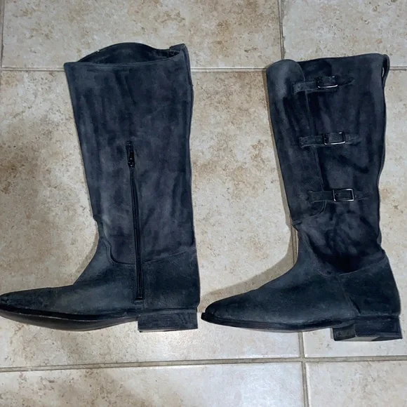 Free People X Farylrobin Women's Bruna Grey Suede Riding Boot Size US 9 - Picture 15 of 15